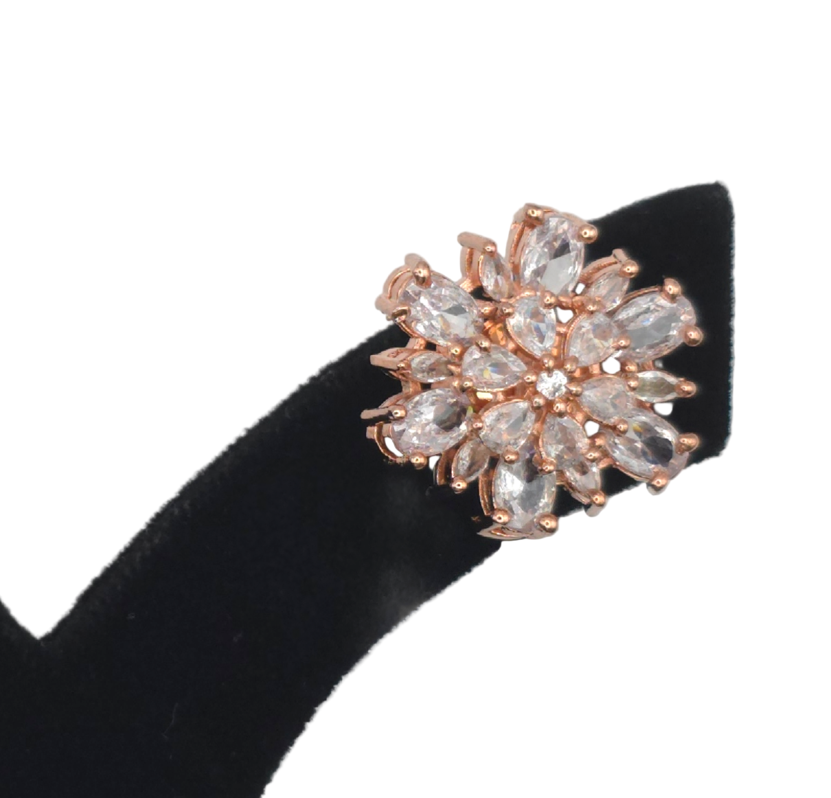 Exquisite Rose Gold Cubic Zirconia Earrings – Festiv Collection