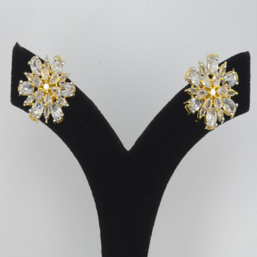 Elegant Golden Cubic Zirconia Earrings – Party & Festive Collection