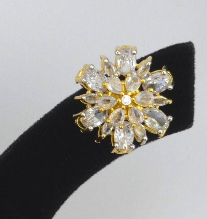 Elegant Golden Cubic Zirconia Earrings – Party & Festive Collection