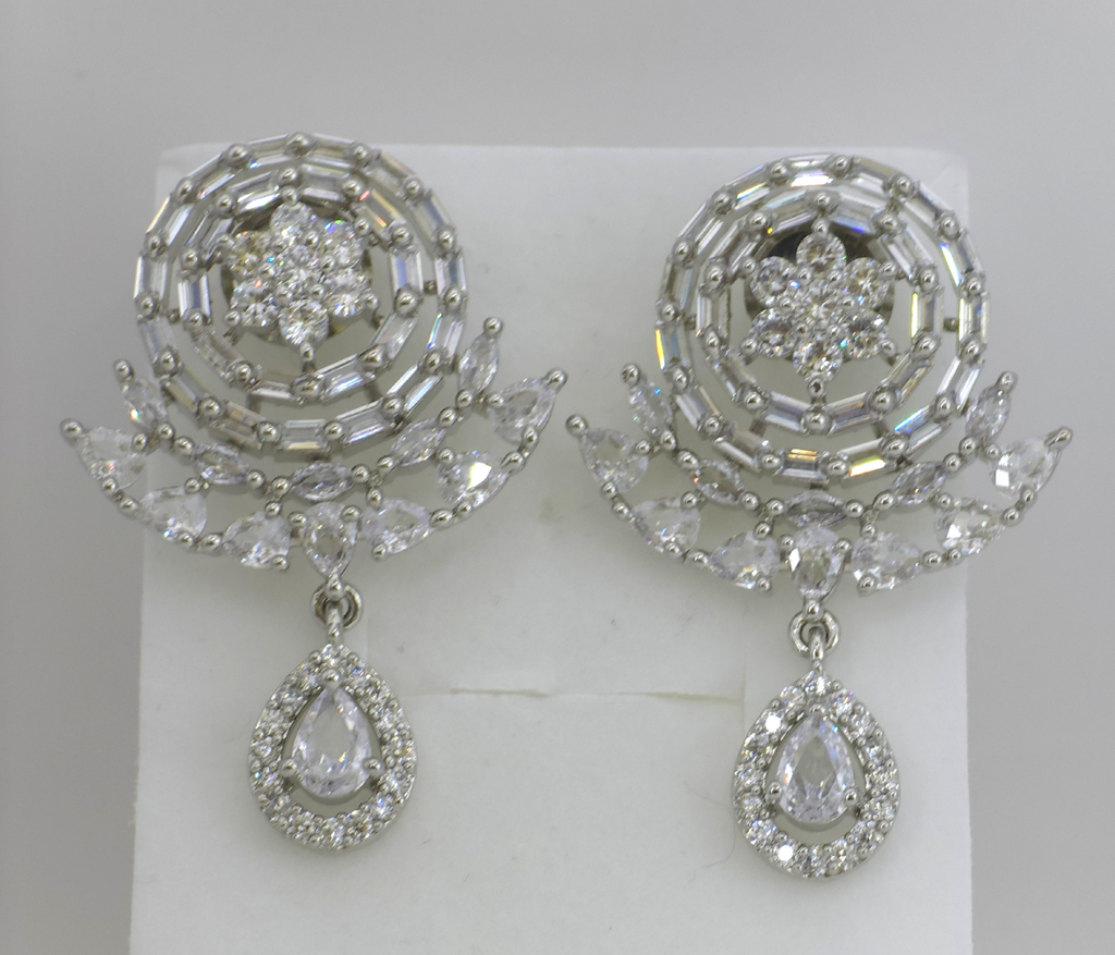 Elegant Cubic Zirconia Jhumka Earrings – Festive & Party Collection