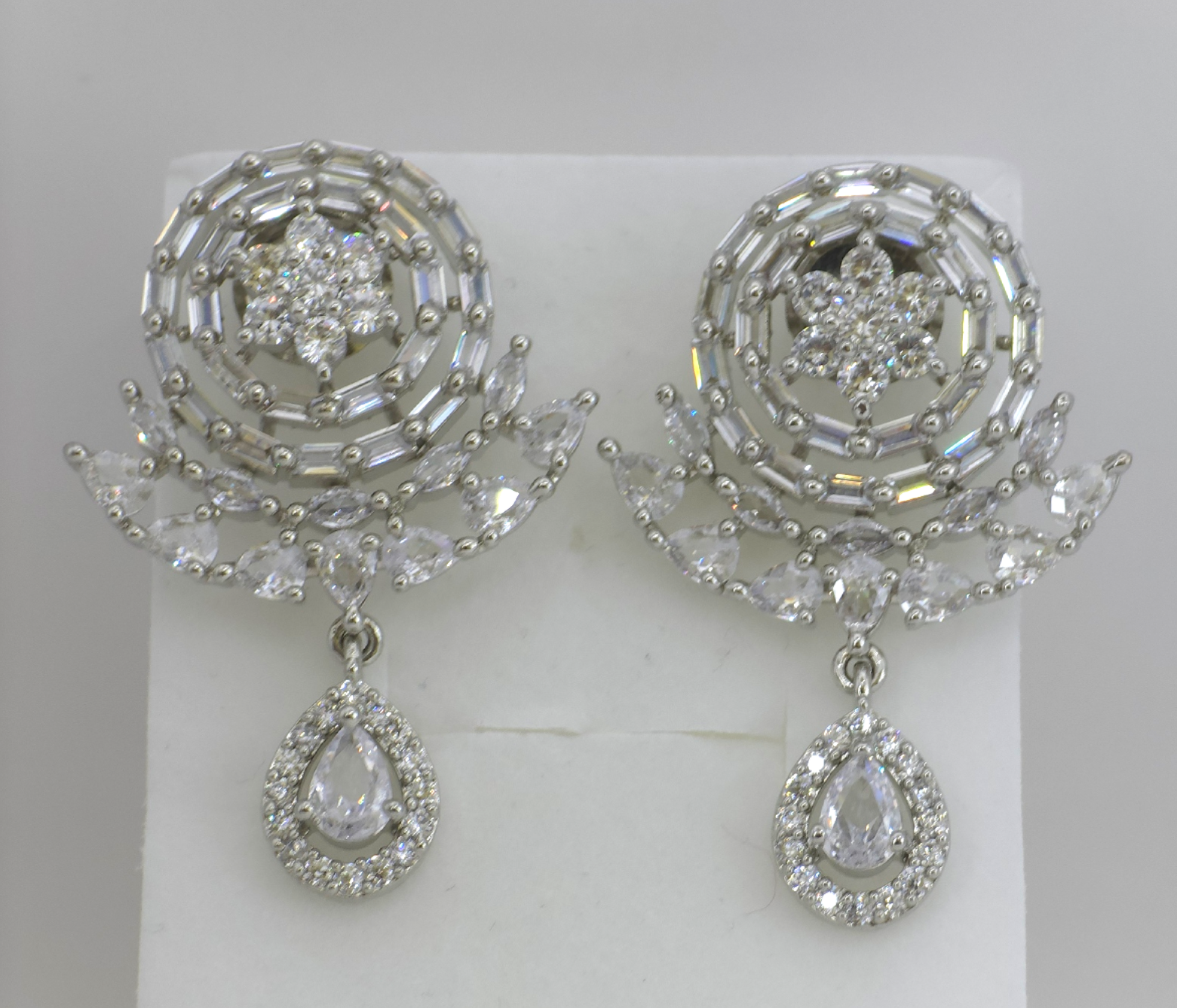 Elegant Cubic Zirconia Jhumka Earrings – Festive & Party Collection