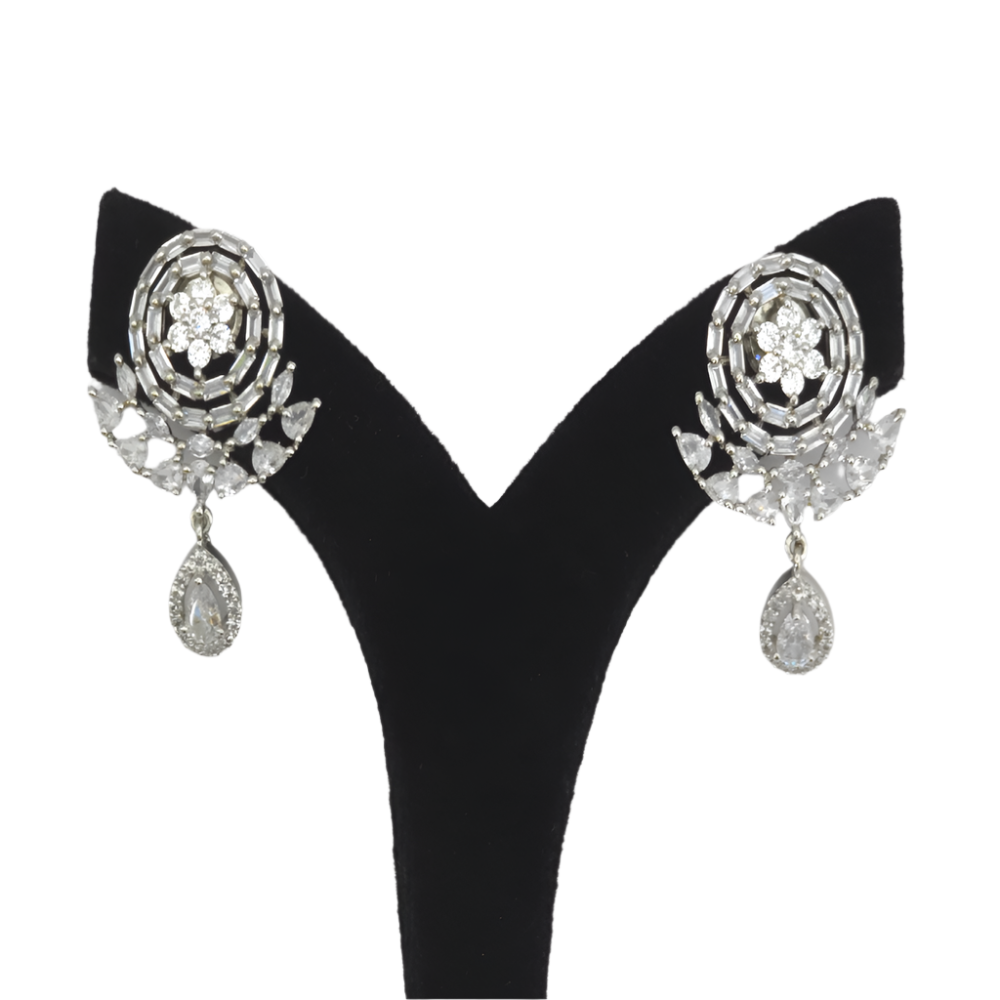 Elegant Cubic Zirconia Jhumka Earrings – Festive & Party Collection