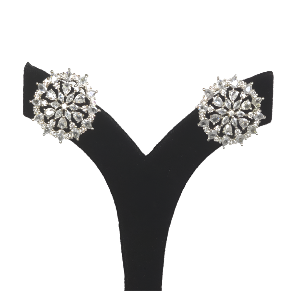Elegant Silver Cubic Zirconia Earrings – Wedding & Festive Collection