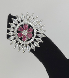 Exquisite Dual-Pink Cubic Zirconia Earrings – Wedding Collection