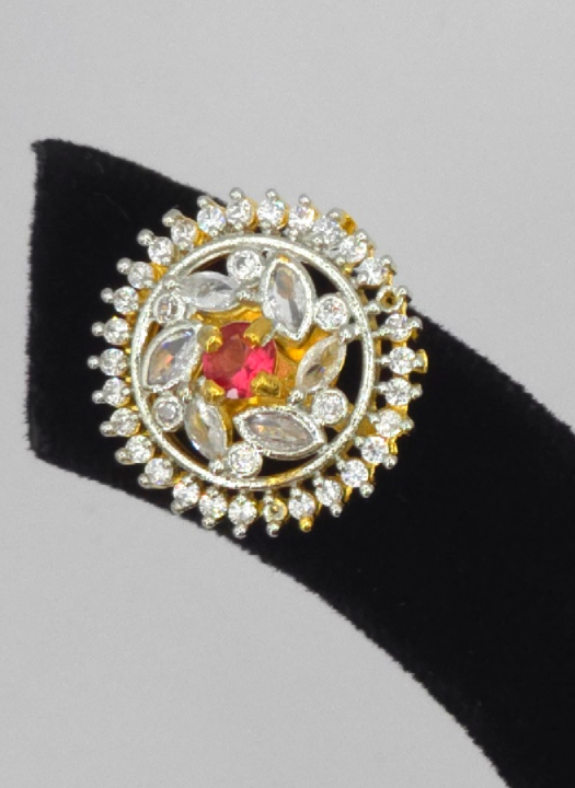 Exquisite Golden Red Cubic Zirconia Earrings – Wedding Collection