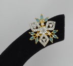 Exquisite Golden Petal Flora Cubic Zirconia Earrings