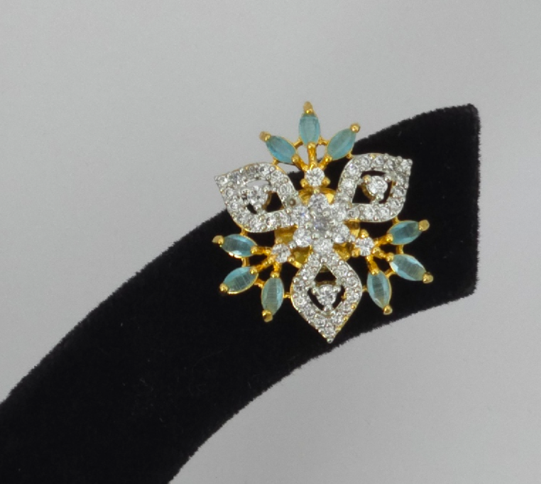 Exquisite Golden Petal Flora Cubic Zirconia Earrings