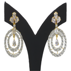 Exquisite Golden Cubic Zirconia Jhumka Earrings – Wedding Collection