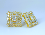 Golden Cubic Zirconia Earrings for Festive & Party Wear