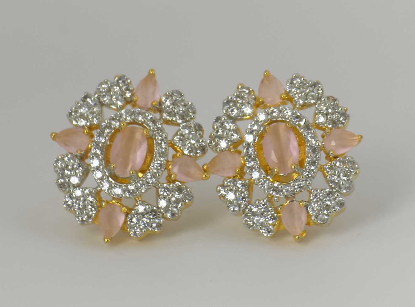 Exquisite Pink Cubic Zirconia Earrings – Wedding Collection