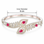 Elegant Crystal Floral Cuff Bracelet | سوار كف أنيق بتصميم زهري مرصع بالكريستال