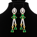 Elegant Crystal Necklace & Earrings Set – Y-Shaped Design | طقم عقد وأقراط كريستالي بتصميم أنيق