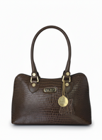 Brown Croc Full Zip Bunny Handbag – Premium Tote