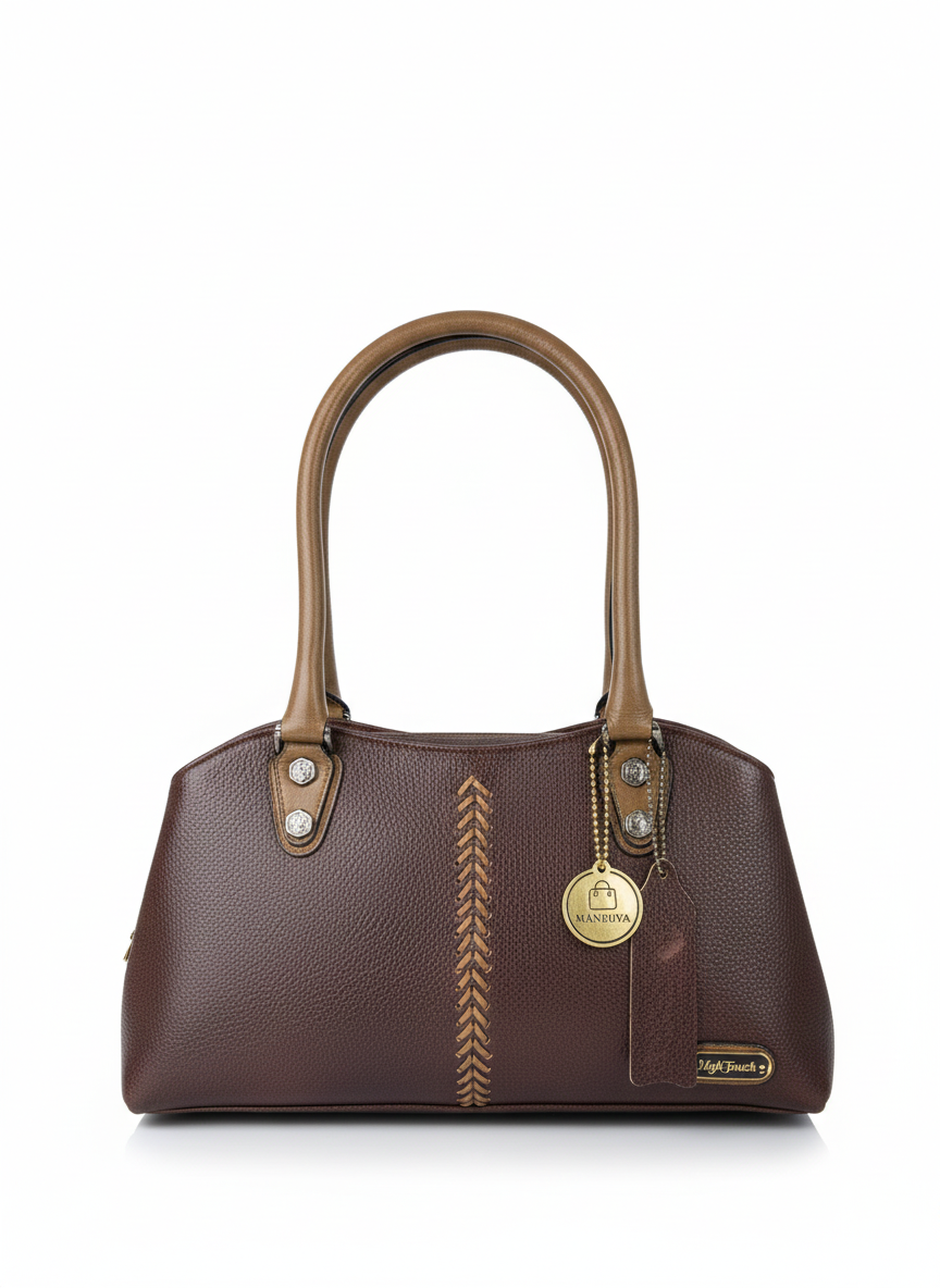 Brown Bunny Handle Handbag – 3 Chain Detail