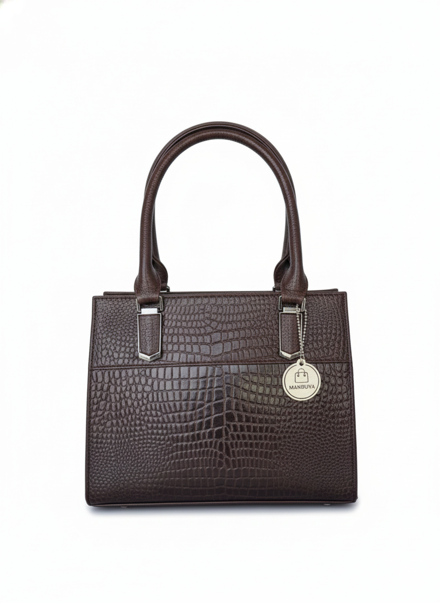Cherry Plain Croc-Embossed Tote Bag