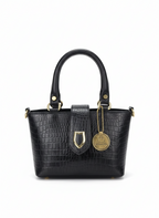 Black Flap Small Croc Handbag – Luxury Mini Tote