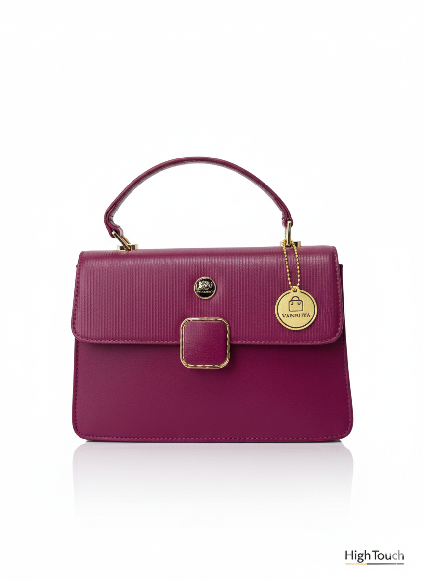 Deep Pink Square Lock Sling Bag