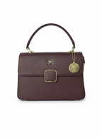 Brown Square Lock Sling Bag