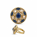 Royal Blue Stone Adjustable Ring for Women | خاتم أزرق ملكي قابل للتعديل للنساء