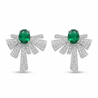 Emerald Green Statement Earrings for Women | أقراط زمردية فاخرة للنساء