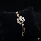 Luxury Rose Gold & Oxidized Sunburst CZ Bracelet | سوار الزركون الفاخر بتصميم الشمس بلون الروز جولد المؤكسد