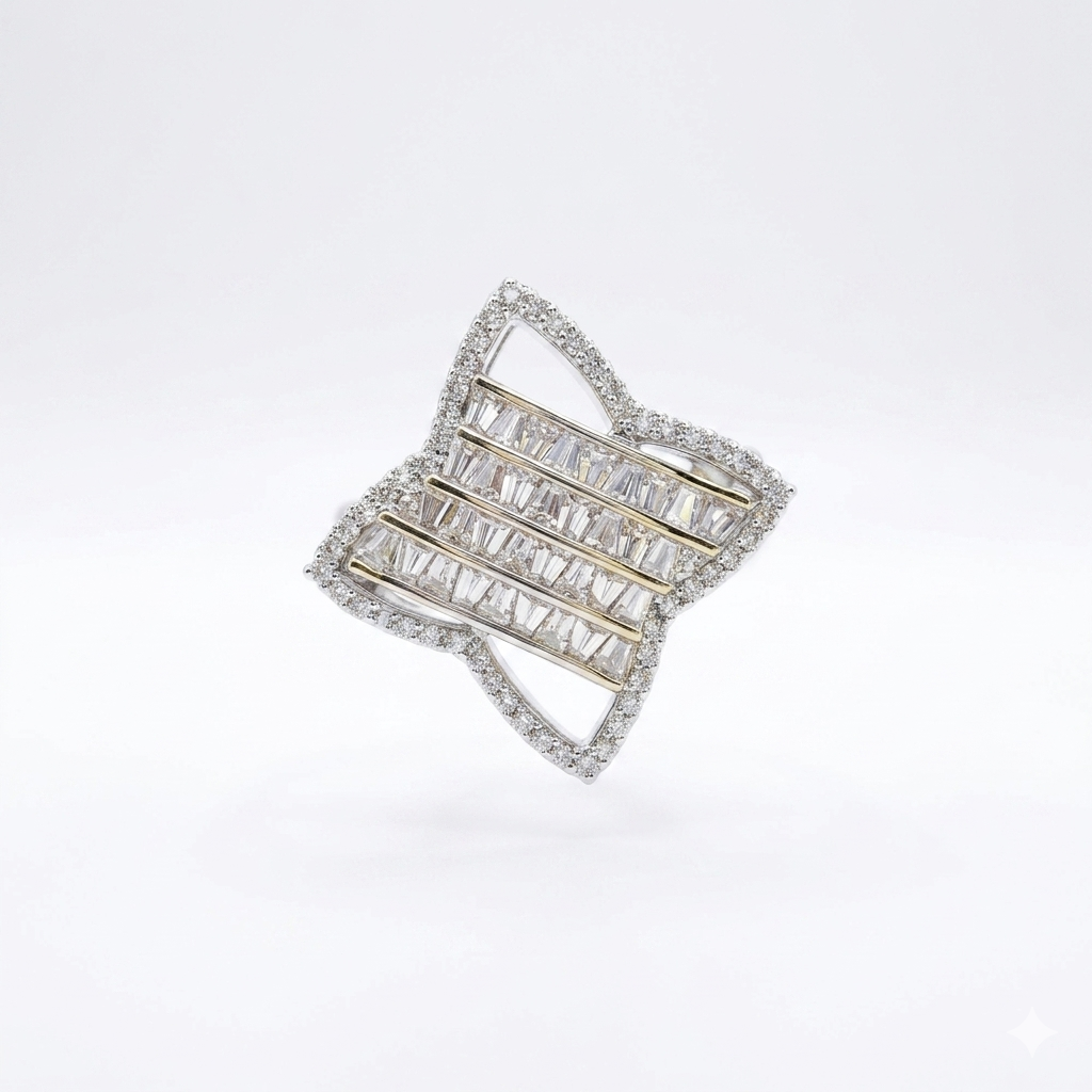 Luxury Crystal Hijab Brooch Silver Finish | بروش حجاب كريستال فاخر فضي