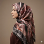 Luxury Abstract Print Softy Cotton Shayla Hijab | شيلة سوفتي قطن فاخرة بنقشة فنية أنيقة - Fabric Softy Cotton | القماش سوفتي قطن