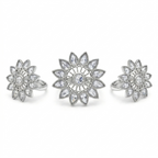 Luxury Floral Crystal Statement Ring for Women | خاتم وردة فاخر مرصع بالكريستال للنساء