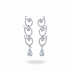 Sapphire Blue & Diamond Simulant Necklace Set - Silver Finish