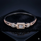 Vintage Rose Gold Oxidized Cubic Zirconia Bracelet | سوار الزركون الفاخر بلون الروز جولد المؤكسد