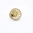 Victorian Pear Stone Statement Ring for Women | خاتم نسائي فاخر بلون فيكتوري وحجر كمثري