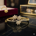 Antique Victorian Triple-Flower Filigree Bracelet | سوار فيكتوري عتيق بثلاث زهور منقوشة