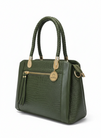 Green Cris-Cross Handle Handbag