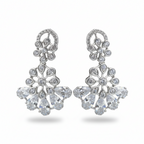 Elegant Crystal & Diamond Simulant Bridal Choker Set - Silver Plated