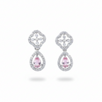 "Rose Quartz" Pastel Pink & Diamond Simulant Necklace Set | طقم عقد زركون وردي وفضي