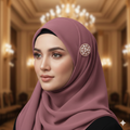 Luxury Rose Gold Crystal Floral Brooch | بروش كريستال روز جولد فاخر