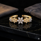 Celestial Duo-Tone Emerald-Cut Starburst Bracelet | سوار النجوم بقطع الزمرد ولونين الفضي والذهبي