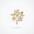 Luxury Floral Crystal Pearl Hijab Brooch | بروش حجاب فاخر بتصميم ورد وكريستال