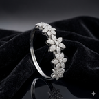 Floral Cascade Silver Crystal Bracelet | سوار شلال الزهور الفضي المرصع بالكريستال