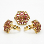 Victorian Ruby Floral Statement Ring for Women | خاتم فيكتوري مزهر بحجر روبي