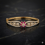 Antique Victorian Ruby Floral Bracelet | سوار كلاسيكي فيكتوري بتصميم زهرة الياقوت