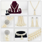 Manruya Elegant Pearl Tassel Jewellery Set with Necklace, Earrings & Bracelet | طقم مجوهرات اللؤلؤ الأنيق من مانرويا مع عقد وأقراط وسوار