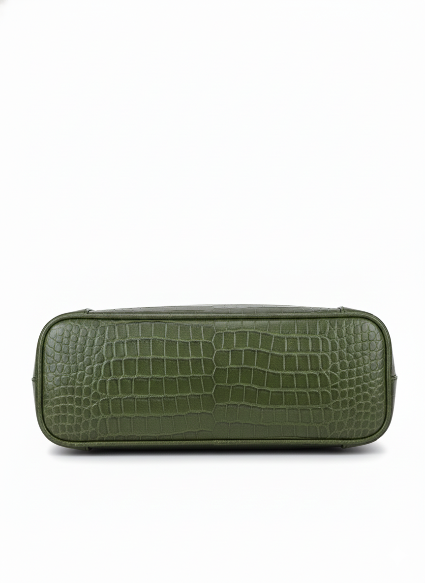 Green Cris-Cross Handle Handbag