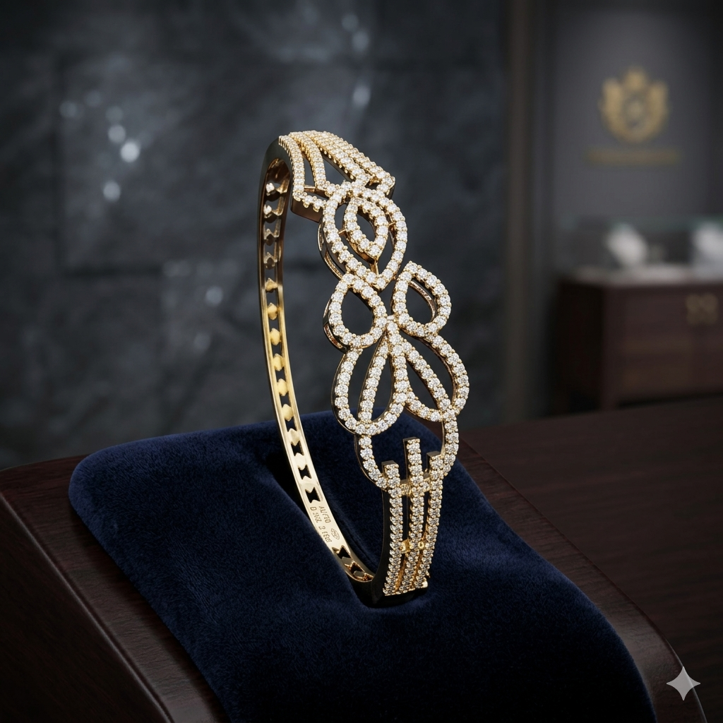 Antique Victorian-Style Golden Filigree Bracelet | سوار ذهبي مزخرف بتصميم فيكتوري كلاسيكي