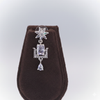 Premium American Diamond Bridal Necklace Set with Maang Tikka - طقم عقد زفاف فاخر مرصع بالألماس الأمريكي مع زينة الرأس