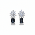 Midnight Majesty: Silver-Plated Cubic Zirconia Black & White Statement Jewelry Set