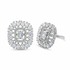 Silver Emerald Cut CZ Halo Statement Ring for Women | خاتم فضي فاخر بحجر زمردي ولمسات CZ