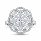 Manruya Diamond-Cut Floral Statement Ring - خاتم منرويا الماسي بتصميم الوردة البراقة