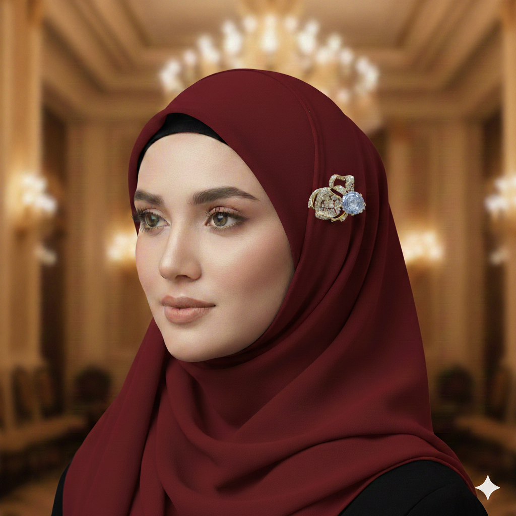 Elegant Crystal Rose Brooch | بروش وردة كريستال أنيق