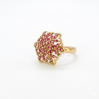 Victorian Ruby Floral Statement Ring for Women | خاتم فيكتوري مزهر بحجر روبي